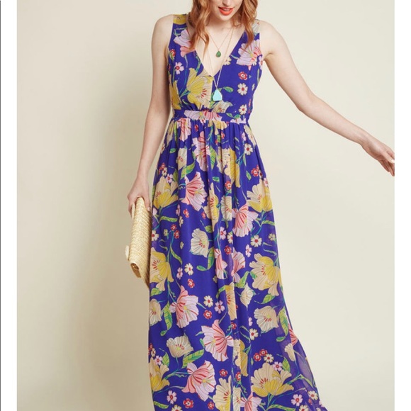✨HP✨ MODCLOTH Muster Length Maxi Dress in Sapphire - Picture 1 of 7